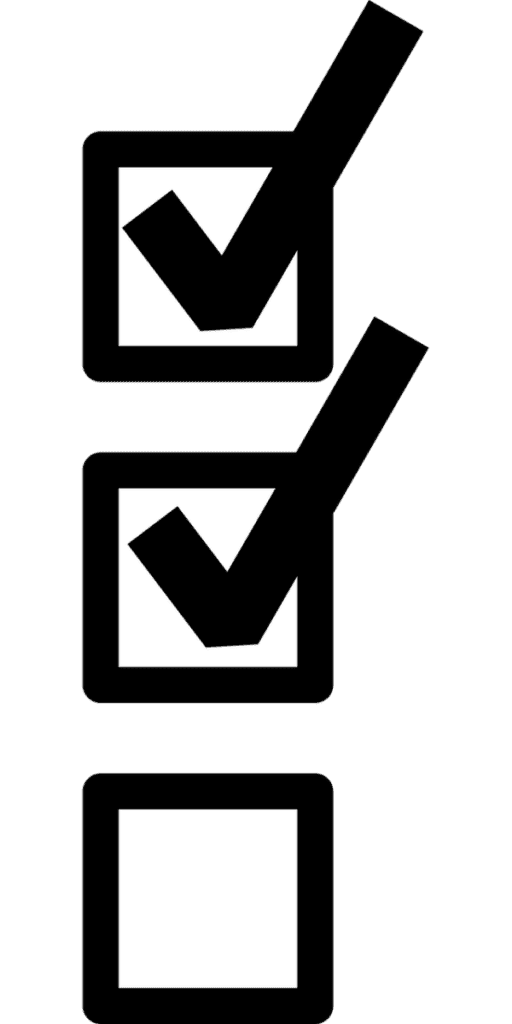 Icono de verificación con marca de check en fondo negro.