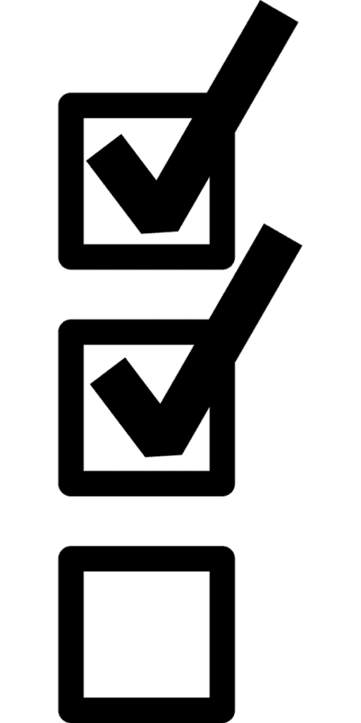 Icono de verificación con marca de check en fondo negro.